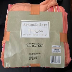 Kirkland’s Home Throw 50”x 60”(127cm x 152cm).  NWT.  Water repellent.